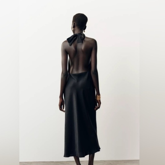 Zara NWT black halter dress 8807/399 - Picture 7 of 10